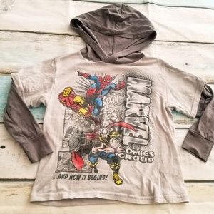 Marvel hooded long Sleeve tee